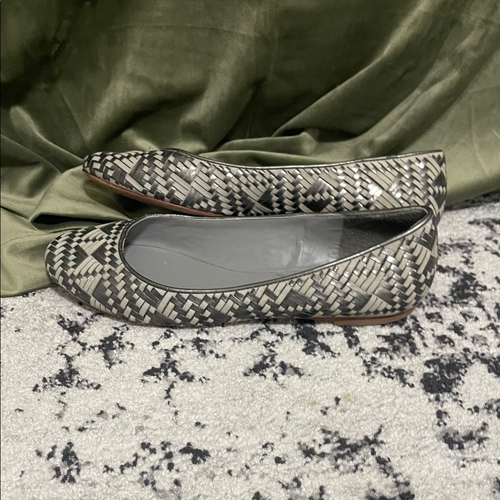 Rebecca Minkoff Black and Gray Woven Flats